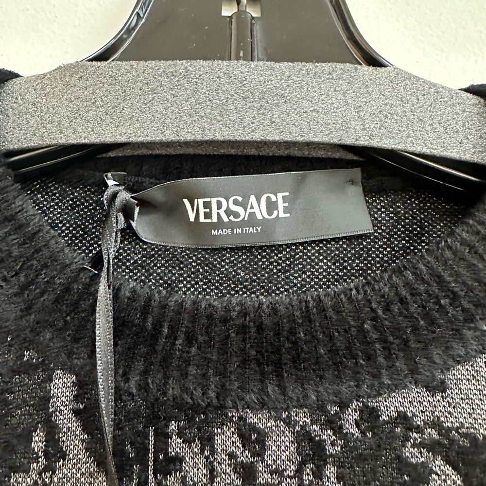 Versace Barocco Chenille Knit Mini Dress in Black - Picture 5 of 7
